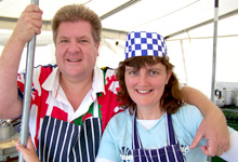 dave & hazel lovingly preparing the meals!