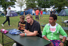 Joel, Chris and Steven relaxing